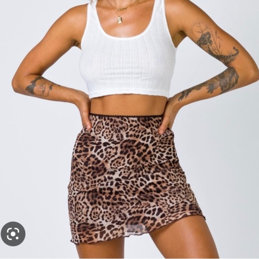 princess polly leopard/cheetah print skirt